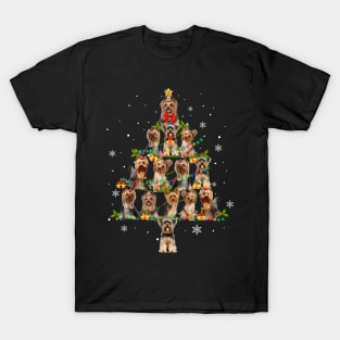 Cute Yorkshire Terrier Christmas Tree Xmas Gift T-Shirt